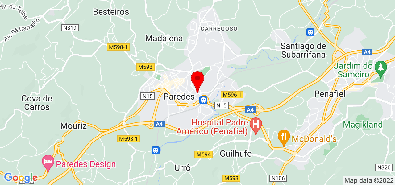 Chaves Vale do Sousa - Porto - Paredes - Map