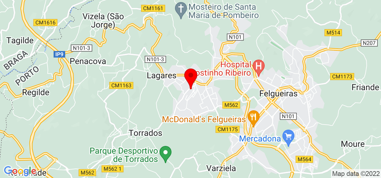 Fl&aacute;via Teixeira - Porto - Felgueiras - Mapa