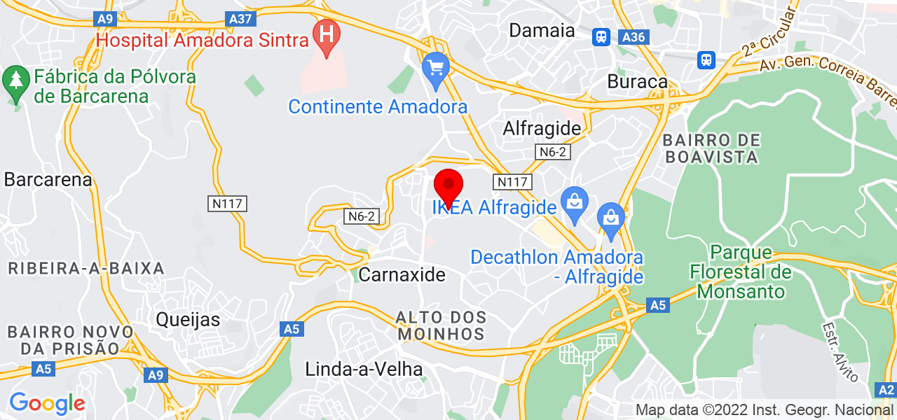 SAIRDEVIAGEM TERESA TENRINHO - Lisboa - Oeiras - Mapa