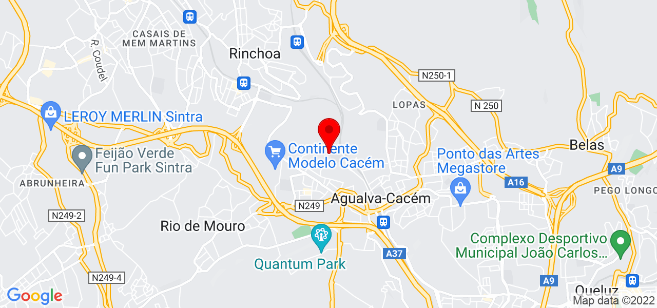 D&aacute;nia - Lisboa - Sintra - Mapa