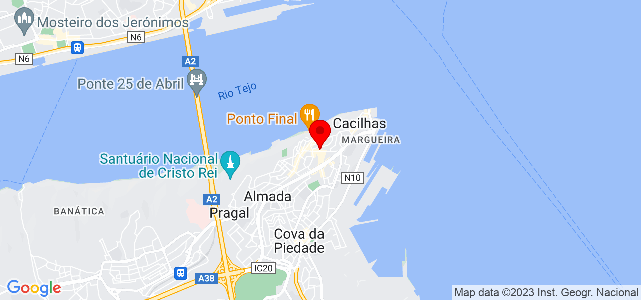 Andreia Oliveira - Setúbal - Almada - Mapa