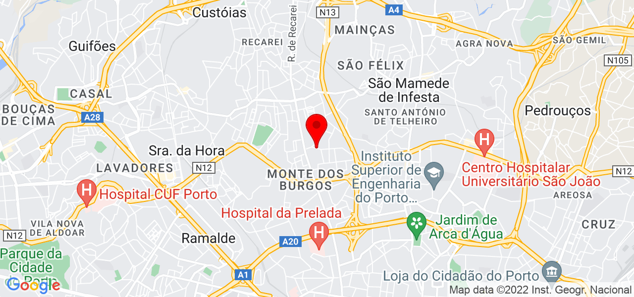 Aulas de Ingl&ecirc;s e Italiano - Porto - Matosinhos - Mapa