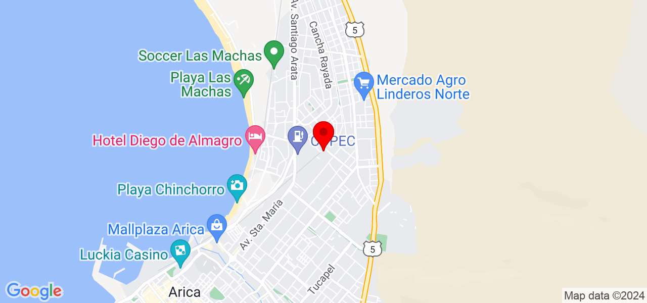 Jazmin Ape B. - Arica y Parinacota - Arica - Mapa