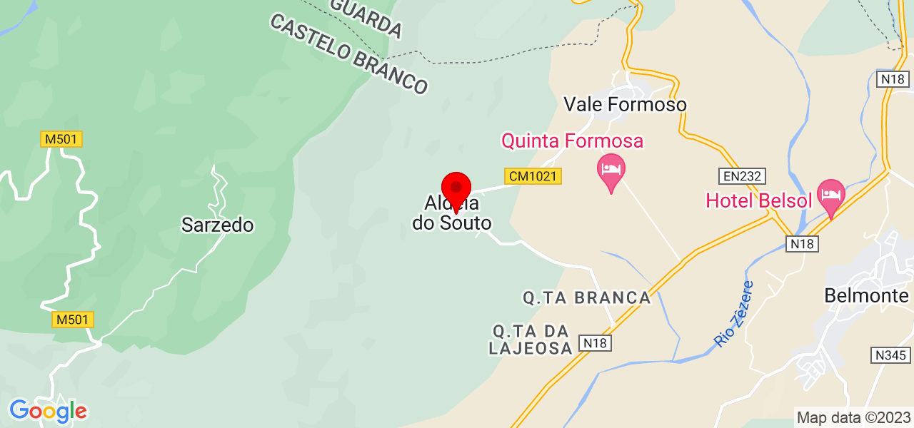 Mariana - Castelo Branco - Covilhã - Mapa