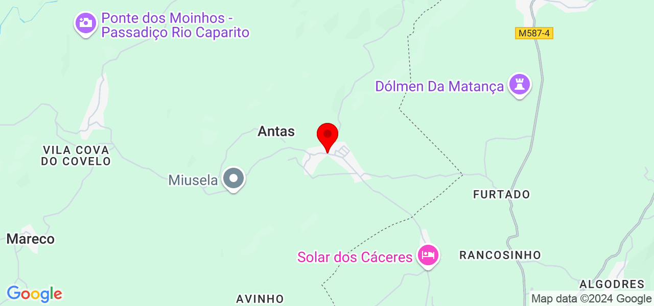 Tavares - Viseu - Penalva do Castelo - Mapa