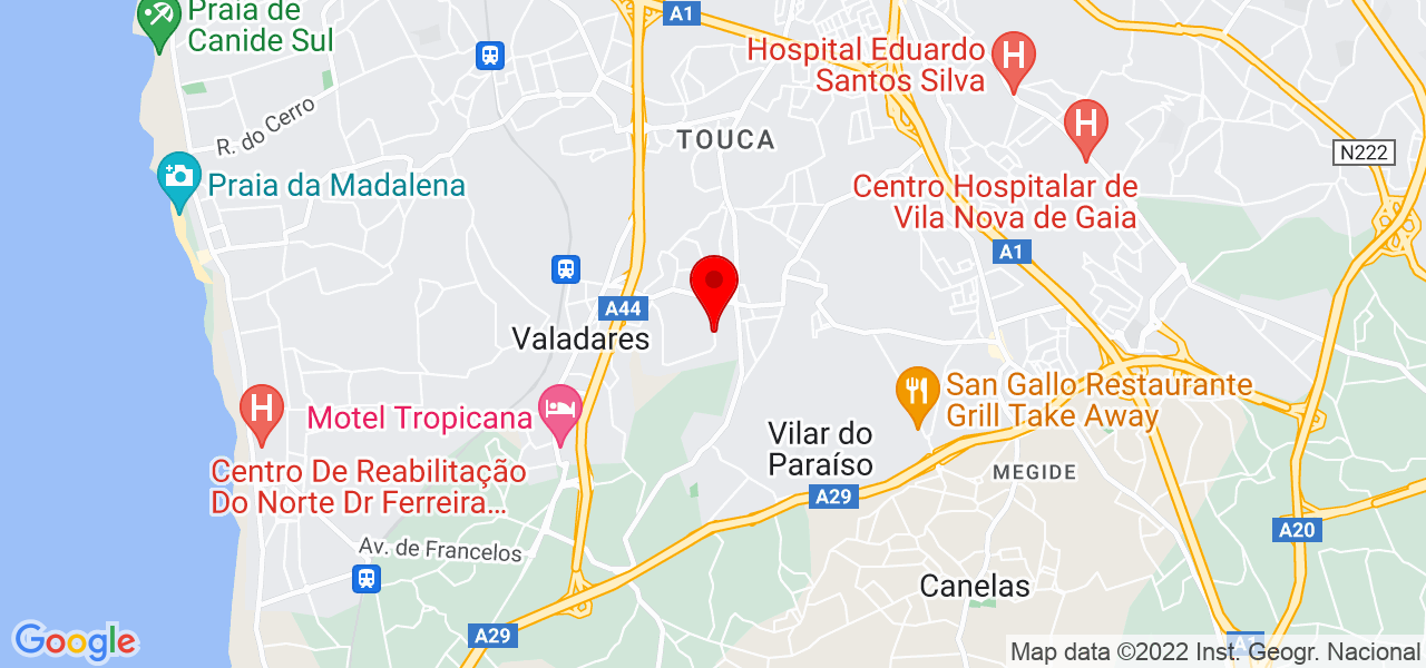 &Acirc;ngela Topa - Porto - Vila Nova de Gaia - Mapa