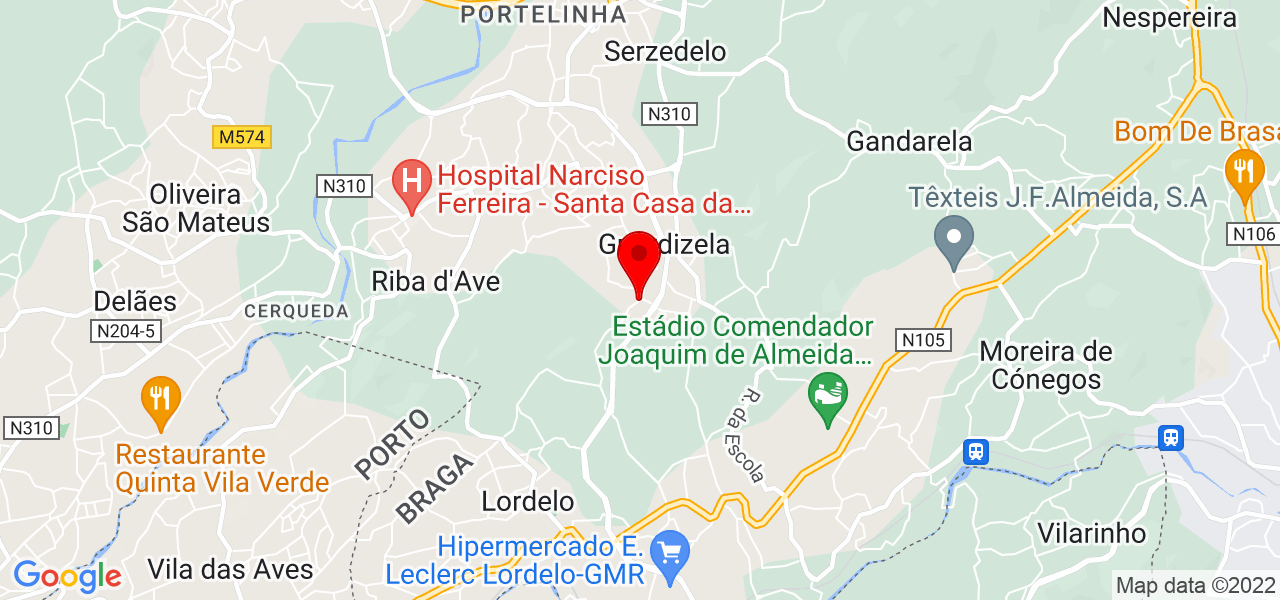 Beatriz Barbosa Cruz Soares Ara&uacute;jo - Braga - Guimarães - Mapa