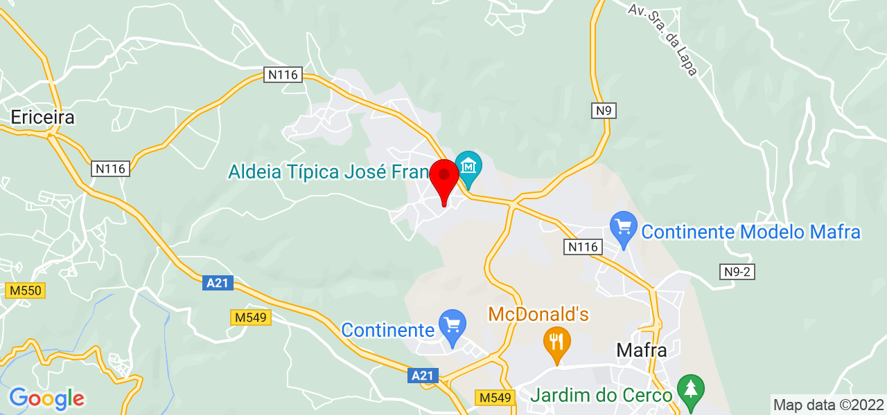 P&acirc;mela - Lisboa - Mafra - Mapa