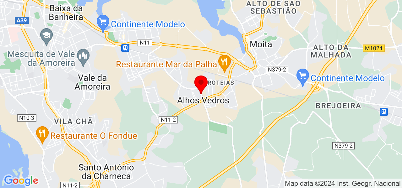 Aline da cruz - Setúbal - Moita - Mapa