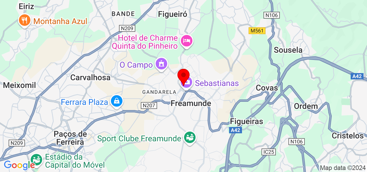 Eternos momentos - Berta Vieira - Porto - Paços de Ferreira - Mapa