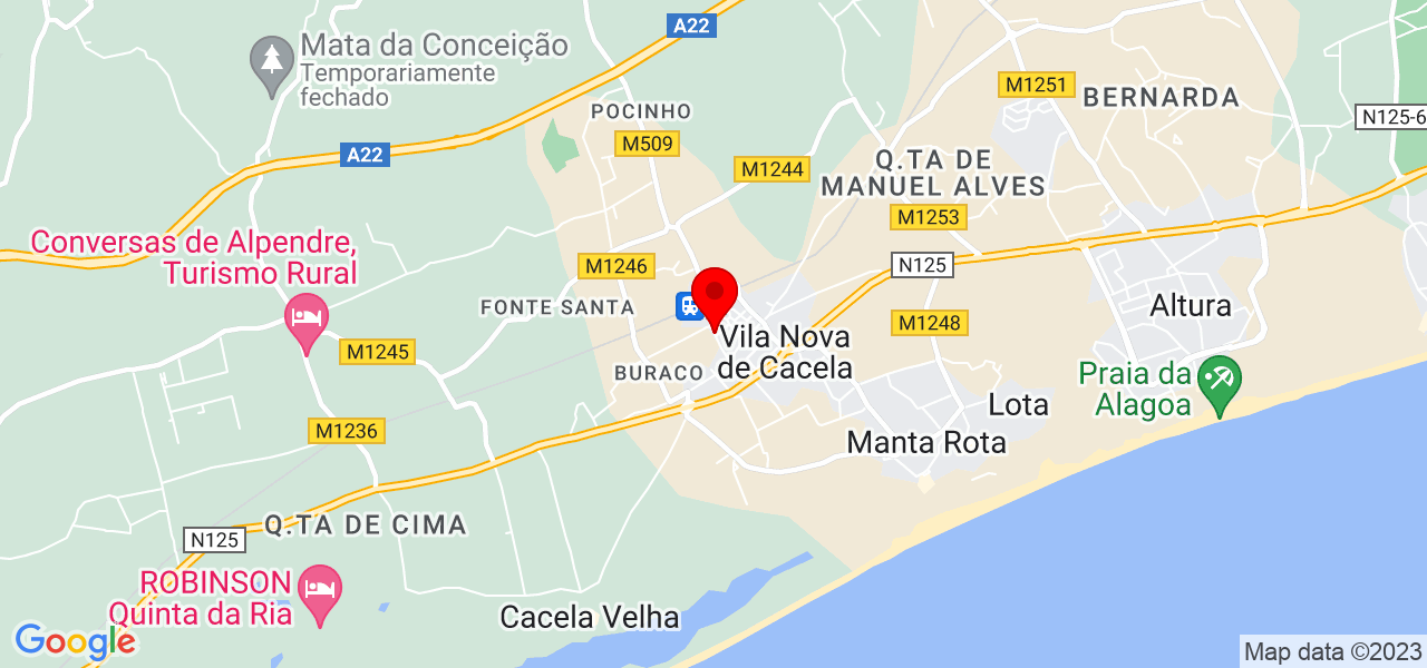 Simone Barbosa - Faro - Vila Real de Santo António - Mapa