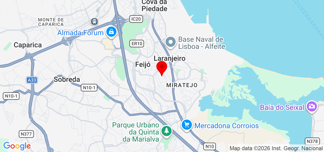 Félix explicador Inglês - Setúbal - Almada - Mapa