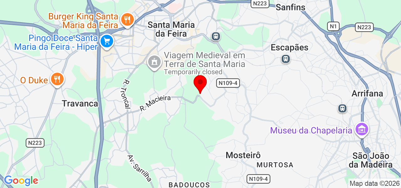 Adriana Mattos - Aveiro - Santa Maria da Feira - Mapa