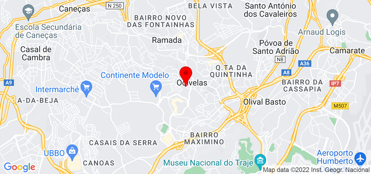 J&aacute;derson Jesus - Lisboa - Odivelas - Mapa