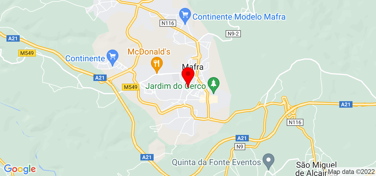 Janaina Silva - Lisboa - Mafra - Mapa
