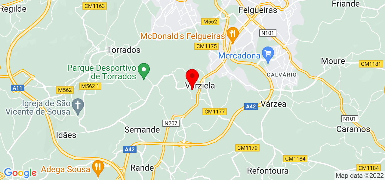 V&iacute;tor Alves - Porto - Felgueiras - Mapa