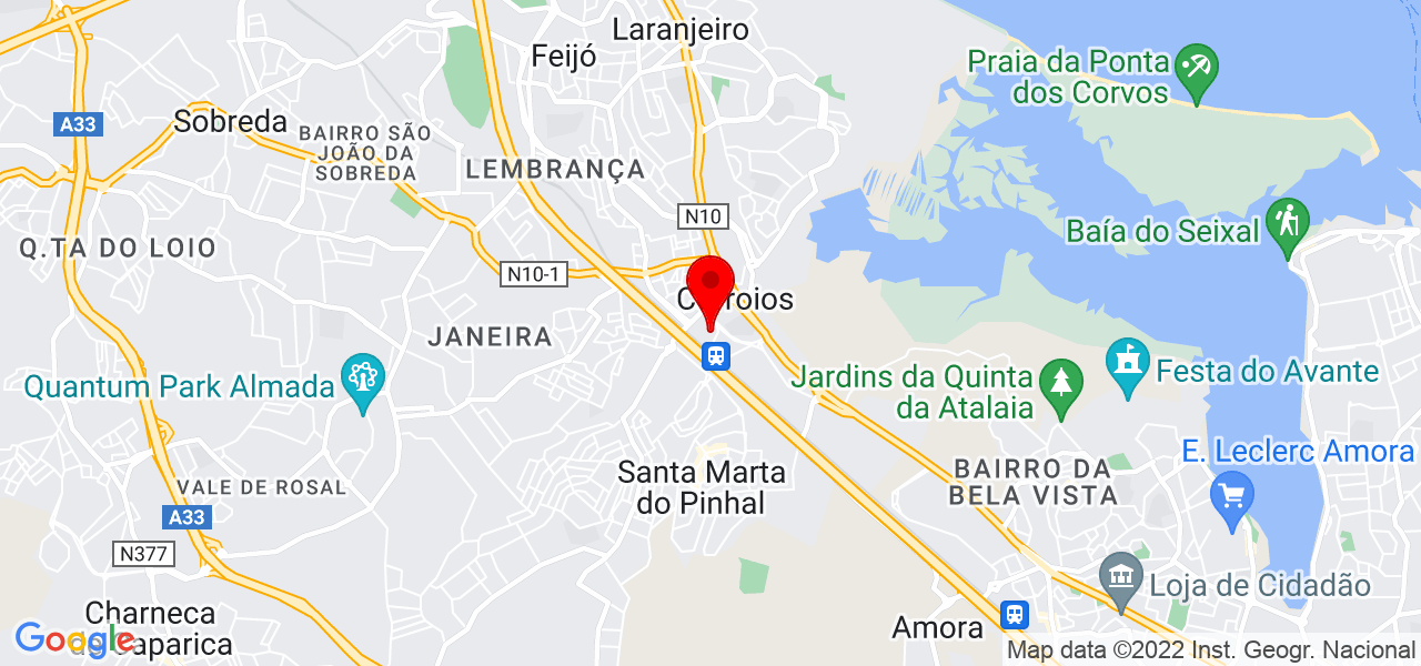 Casal servi&ccedil;os - Setúbal - Seixal - Mapa