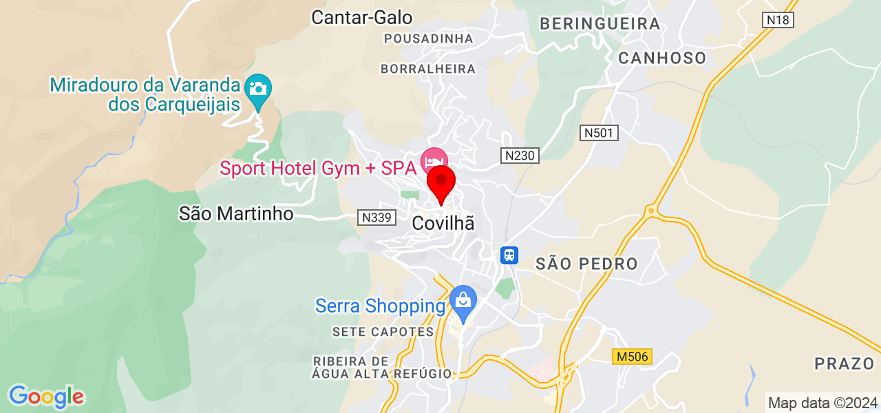Hugo - Castelo Branco - Covilhã - Mapa