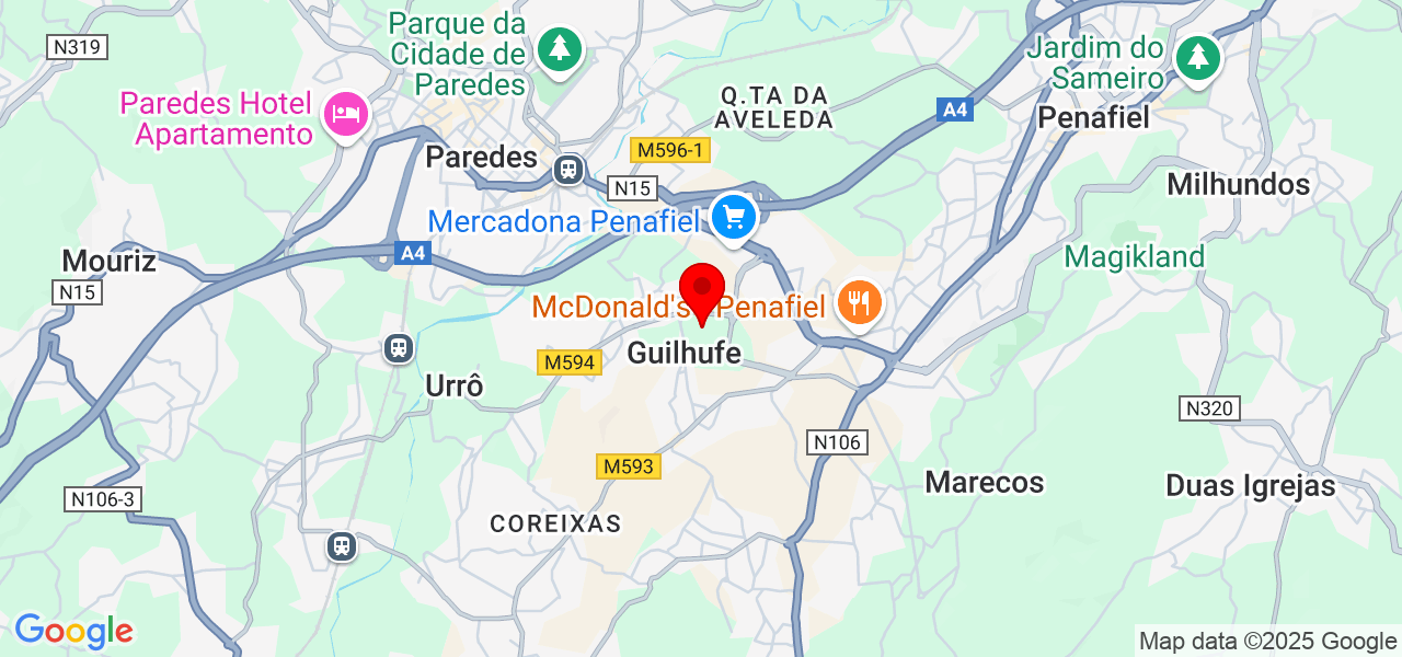 MG serviços - Porto - Penafiel - Karte