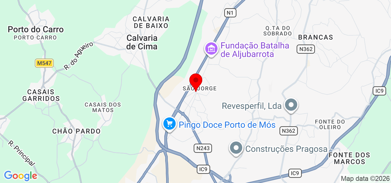 ARR Remodela&ccedil;oes - Leiria - Porto de Mós - Mapa