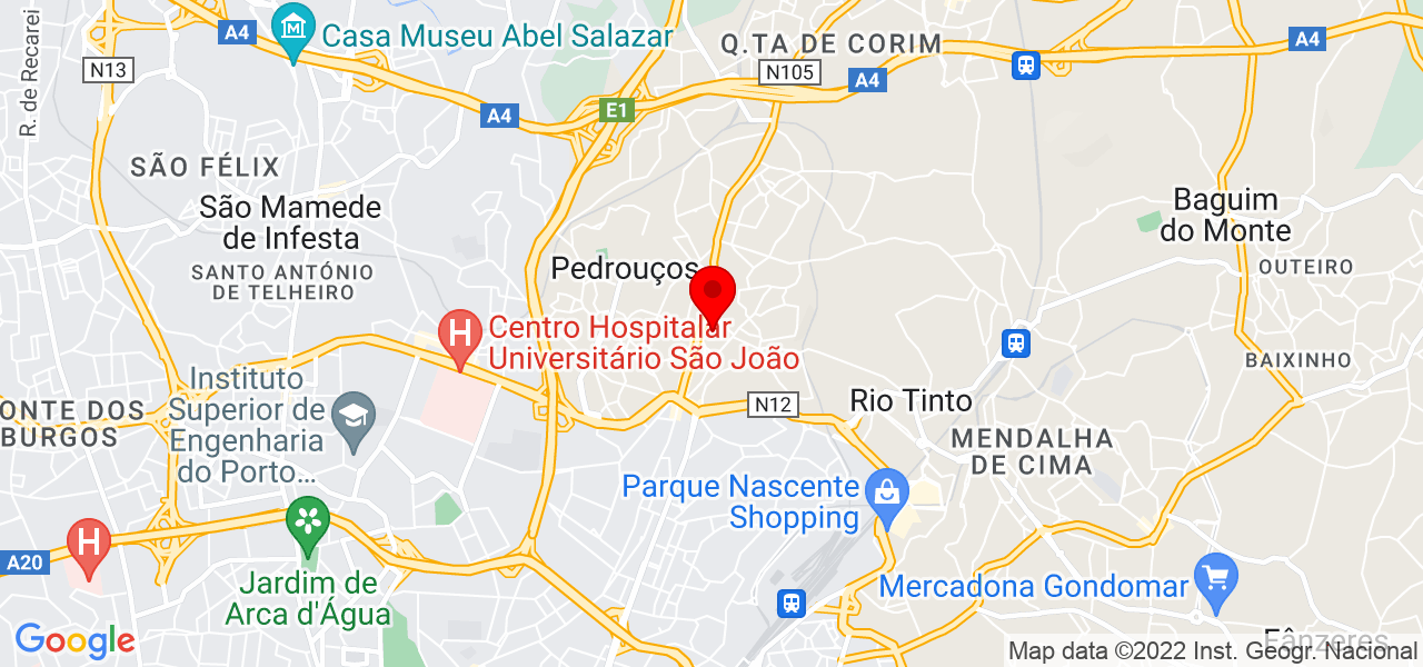 Fatima - Porto - Gondomar - Mapa