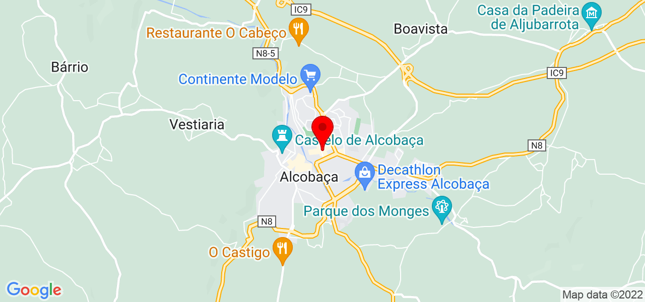 Pedro Aires - Leiria - Alcobaça - Mapa