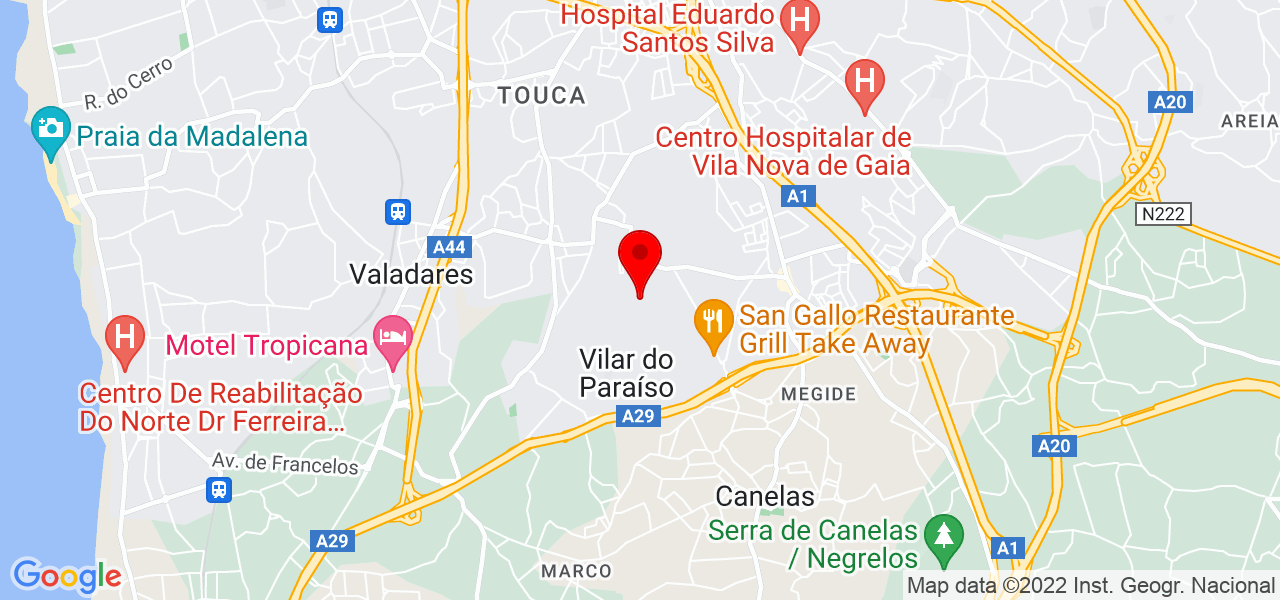 Ant&oacute;nio Jos&eacute; Nogueira - Porto - Vila Nova de Gaia - Mapa