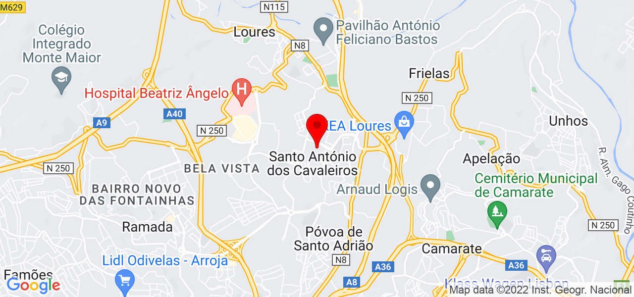 Geriatria Apoio Domiciliario - Lisboa - Loures - Mapa