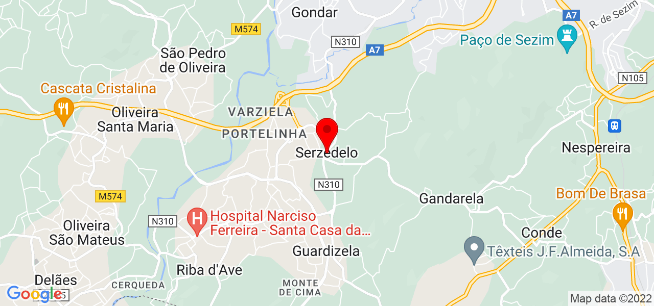 Casal do Mosteiro - Braga - Guimarães - Mapa