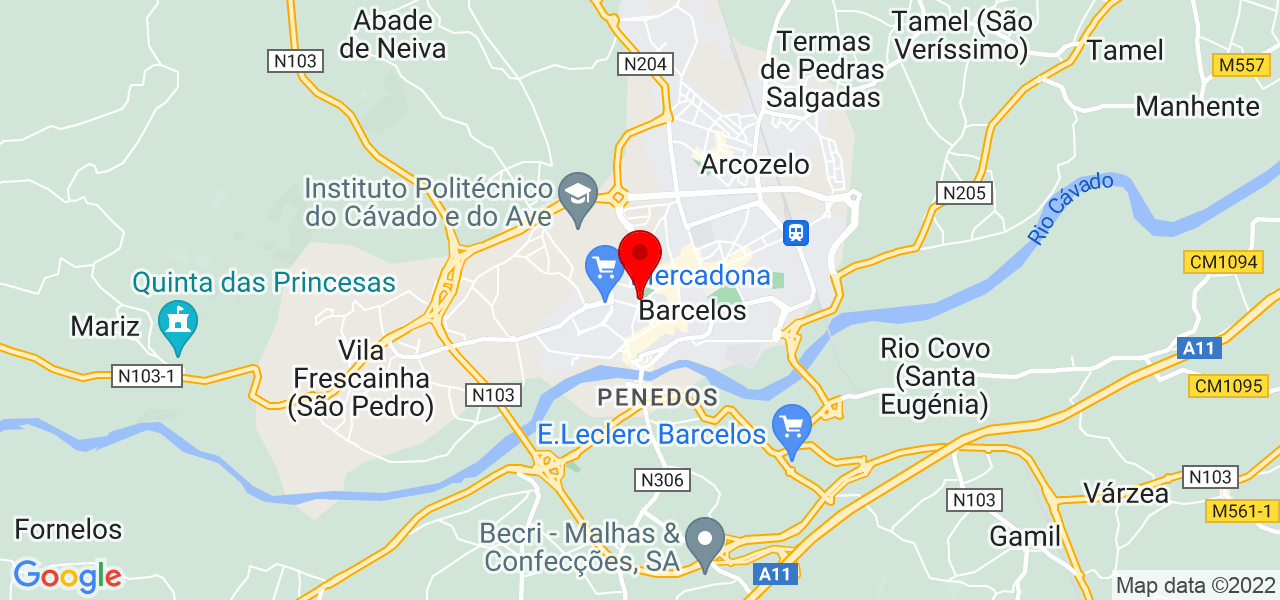Bibiana - Braga - Barcelos - Mapa