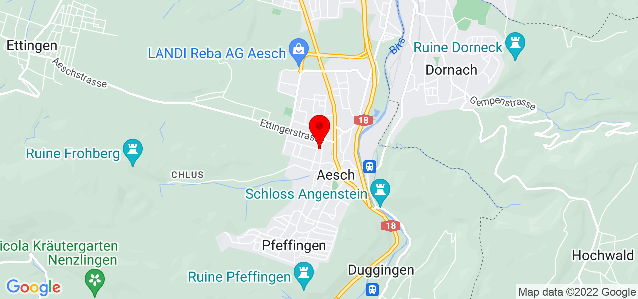 Infravius Entwässerung - Basel-Landschaft - Aesch - Karte