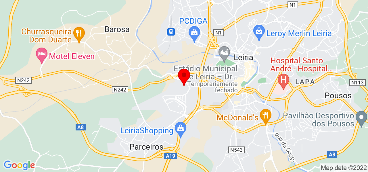 Gard&ecirc;nia - Leiria - Leiria - Mapa