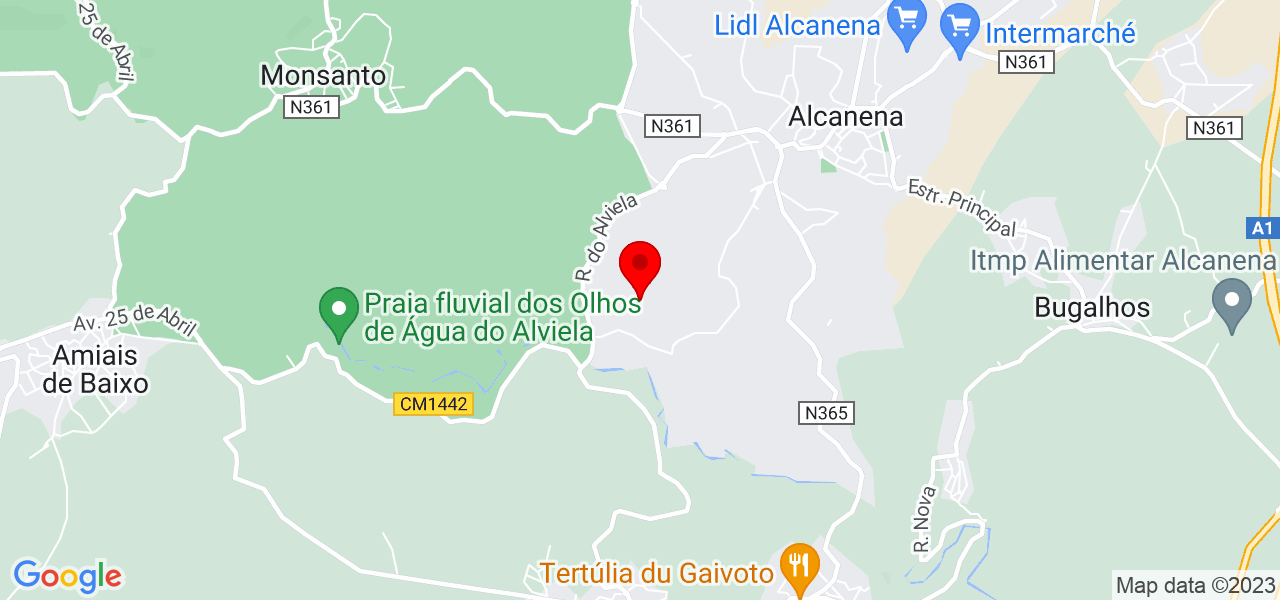 M&aacute;rcia Rodrigues - Santarém - Alcanena - Mapa