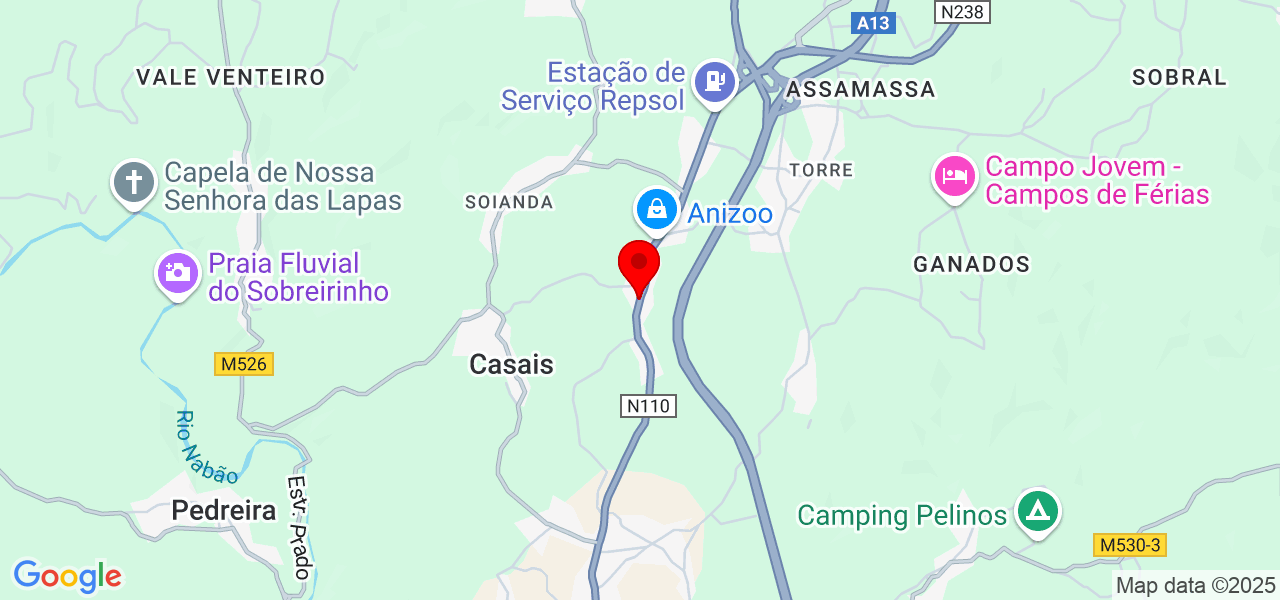 Belita Matos - Santarém - Tomar - Mapa