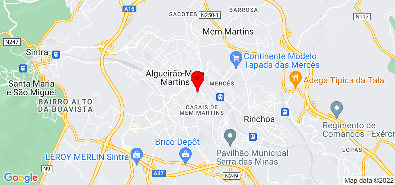 MJ PRESTA&Ccedil;&Atilde;O DE SERVI&Ccedil;OS GERAIS - Lisboa - Sintra - Mapa