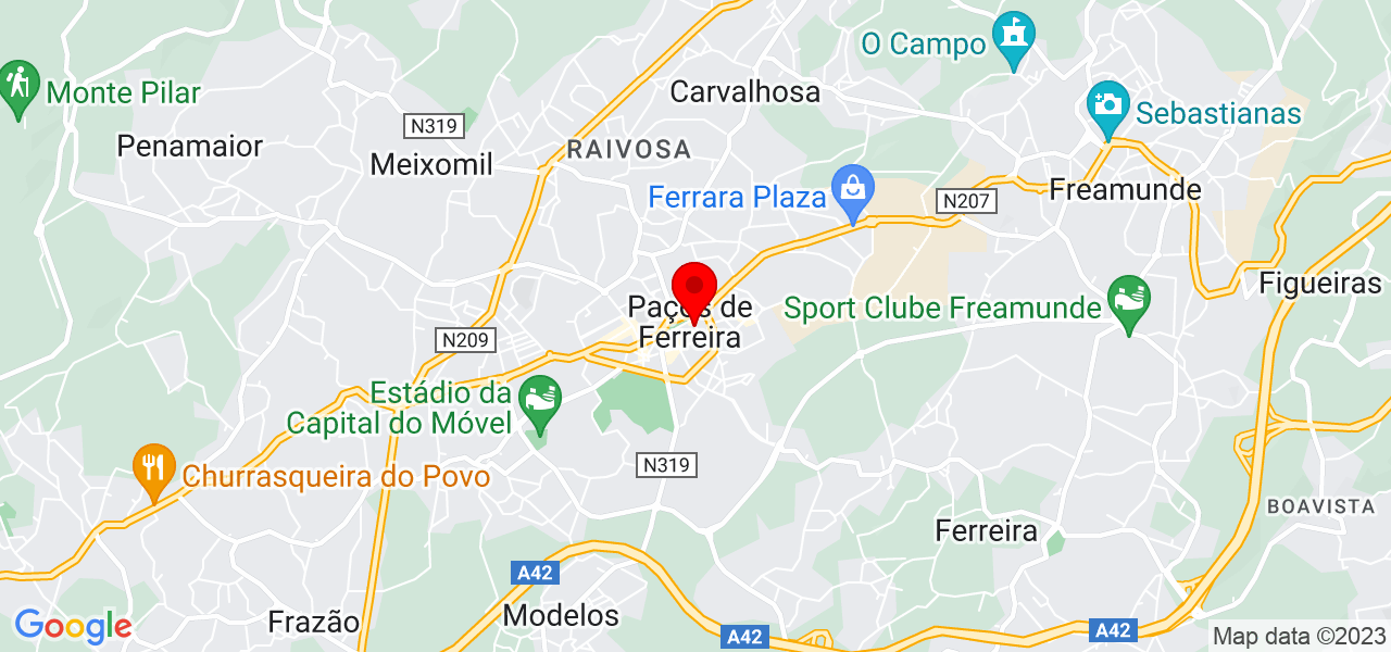 David Pereira - Porto - Paços de Ferreira - Mapa