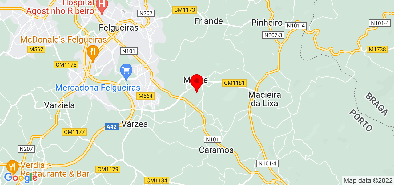 Carlos Castro - Porto - Felgueiras - Mapa