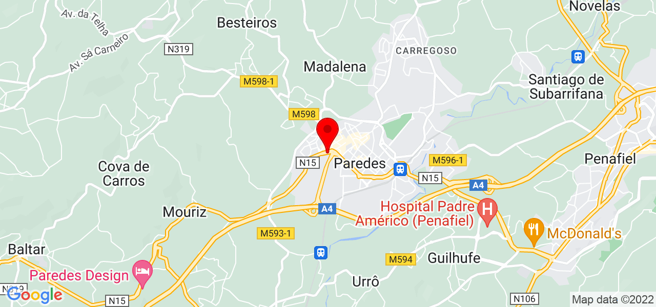 Jo&atilde;o Rafael Fernandes - Porto - Paredes - Mapa