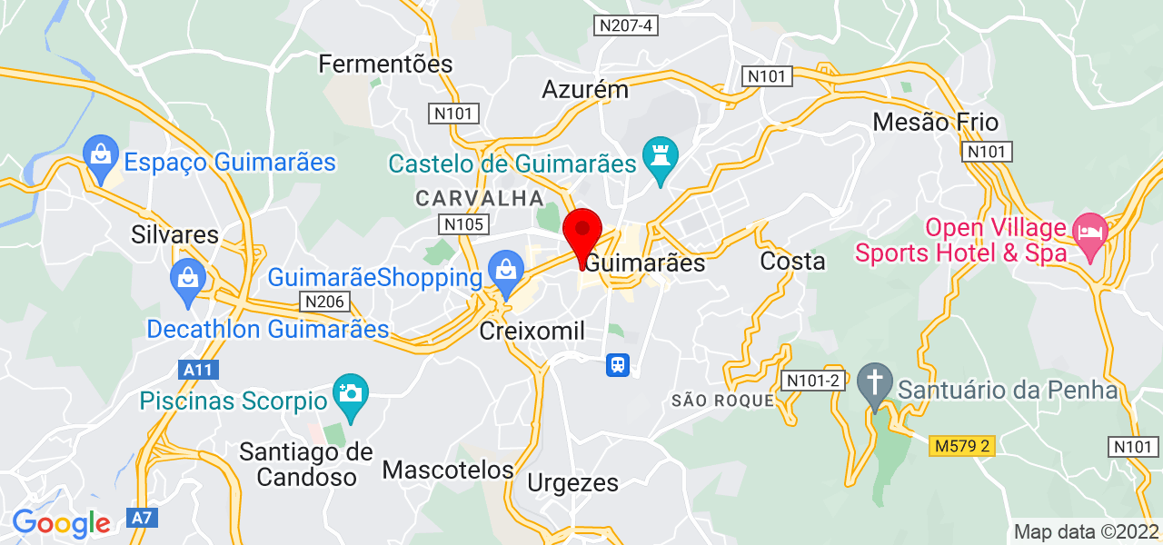 &Acirc;ngela Pereira - Braga - Guimarães - Mapa