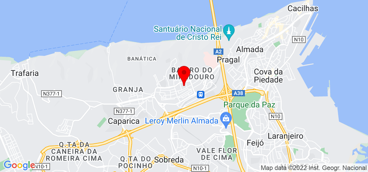 F&aacute;tima C&acirc;ndido - Setúbal - Almada - Mapa