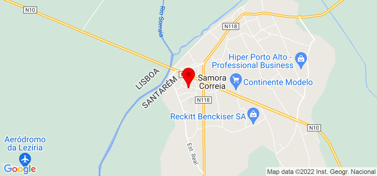 Hortus ecodesign - Paisagismo, Regas e Constru&ccedil;&otilde;es - Santarém - Benavente - Mapa
