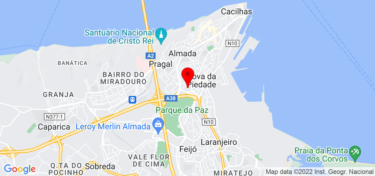 Helkia Borges - Setúbal - Almada - Mapa