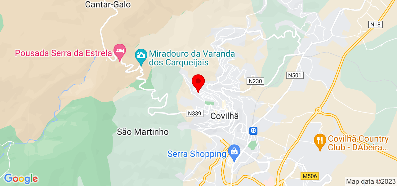 val&eacute;ria Mateus - Castelo Branco - Covilhã - Mapa
