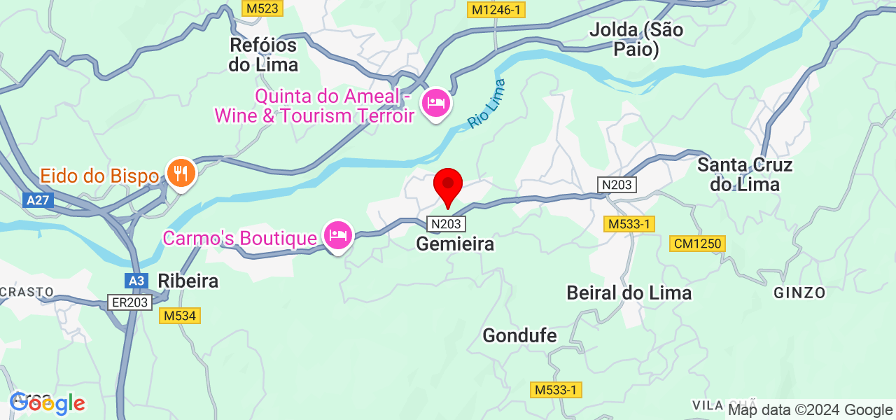 Fátima - Viana do Castelo - Ponte de Lima - Map