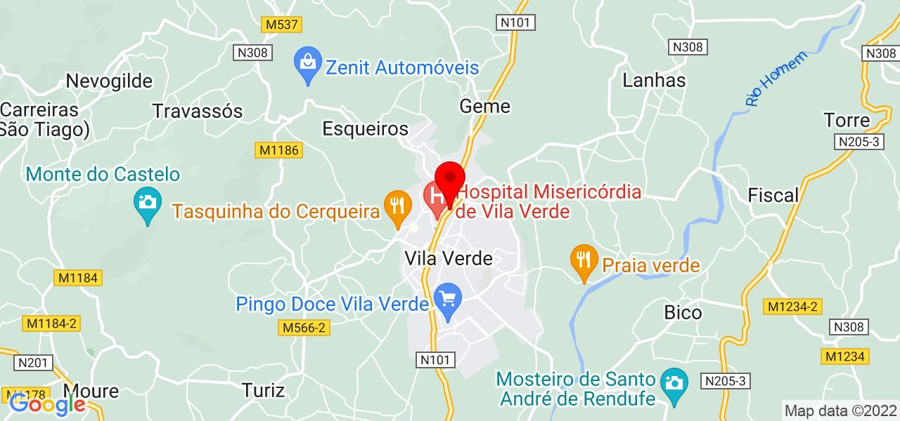 Joaquim Nogueira Esteves Unipessoal Limitada - Braga - Vila Verde - Mapa