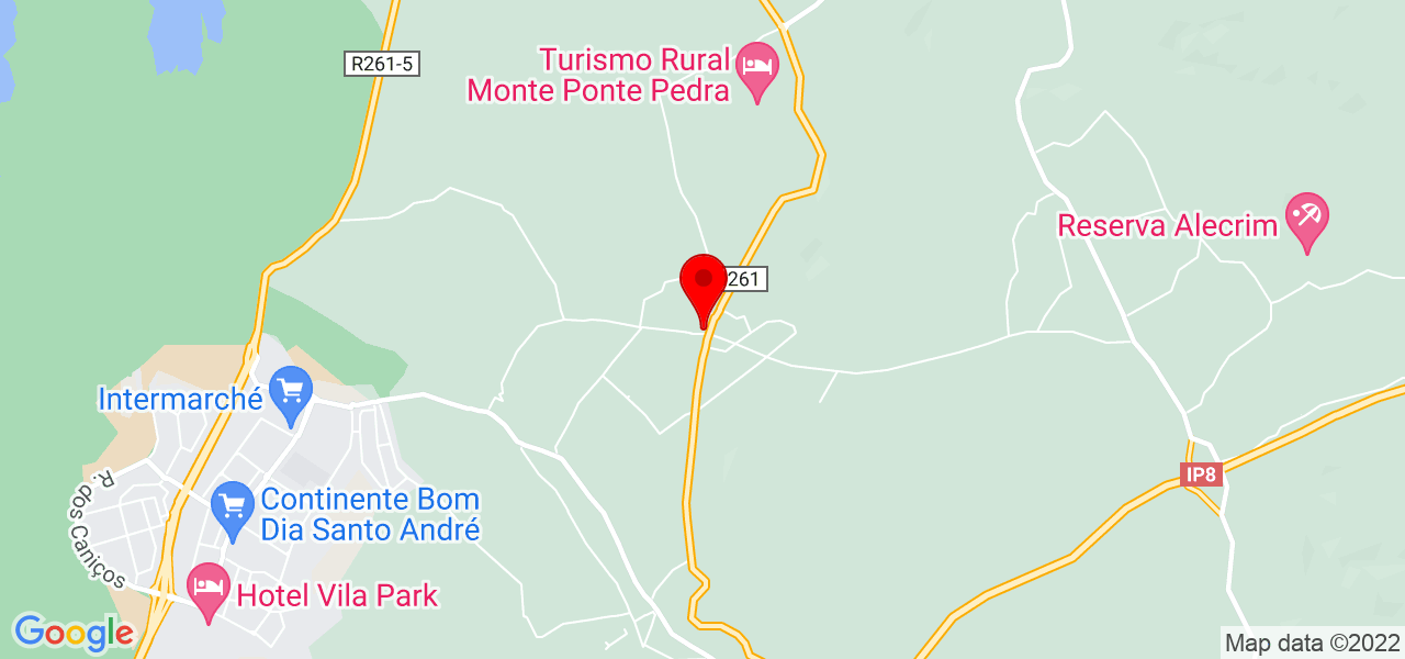 Pedro Pereira - Setúbal - Santiago do Cacém - Map