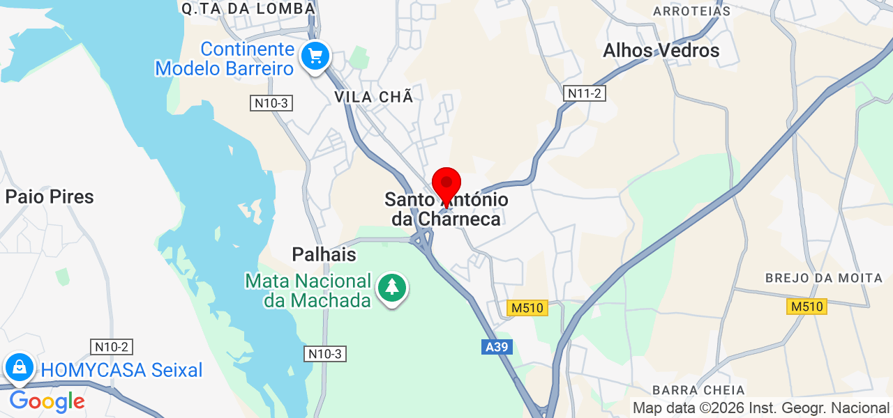 Araujo prestação de serviços - Setúbal - Barreiro - Mapa