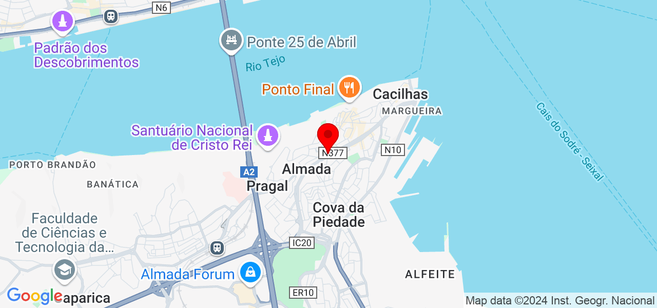 Lavandaria Gota de Água - Setúbal - Almada - Mapa