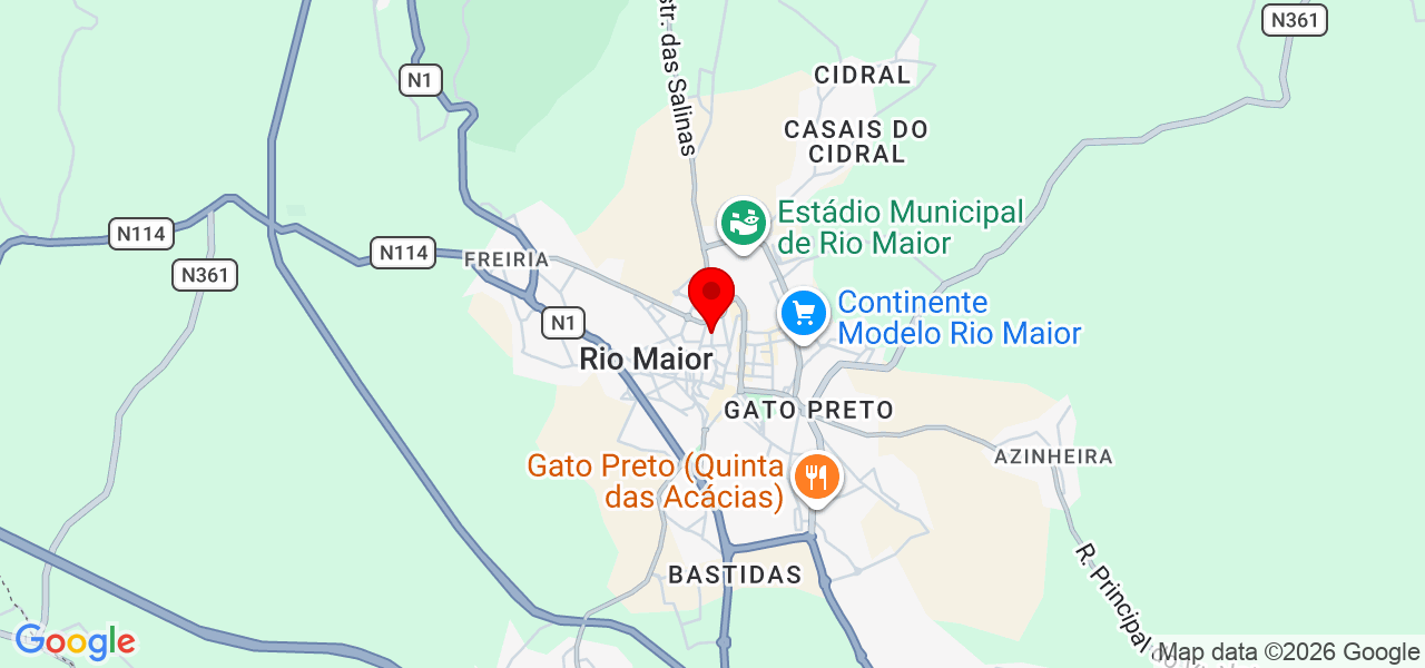 Limpeza e manutenção de piscinas e jardins - Santarém - Rio Maior - Mapa
