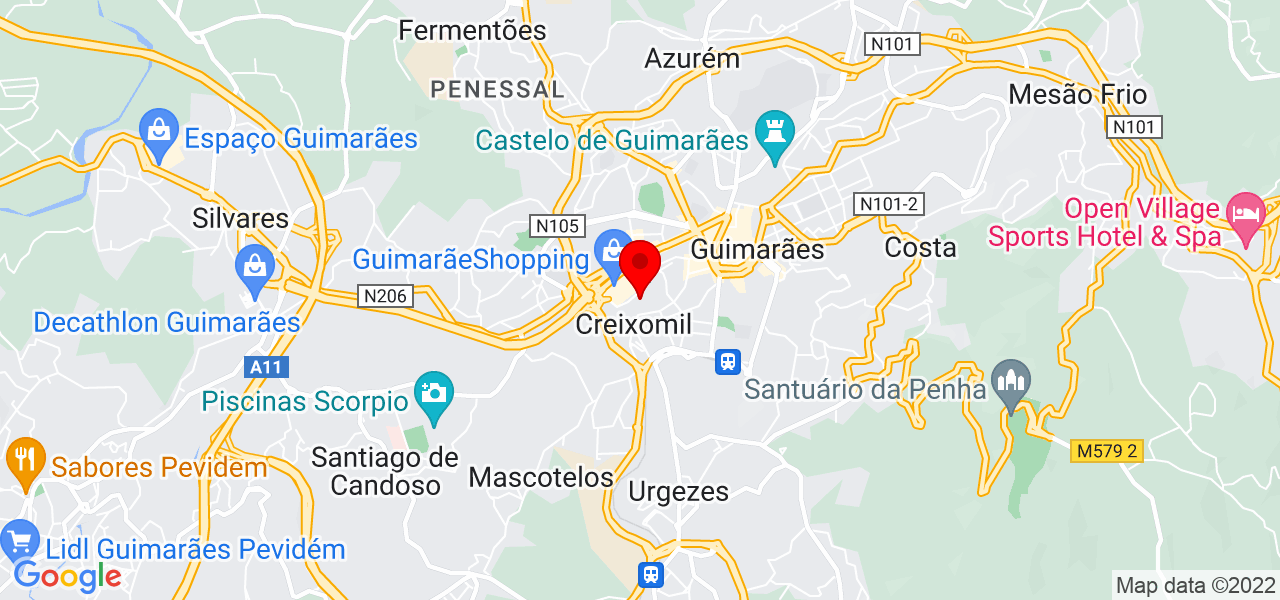 Adelaide - Braga - Guimarães - Mapa